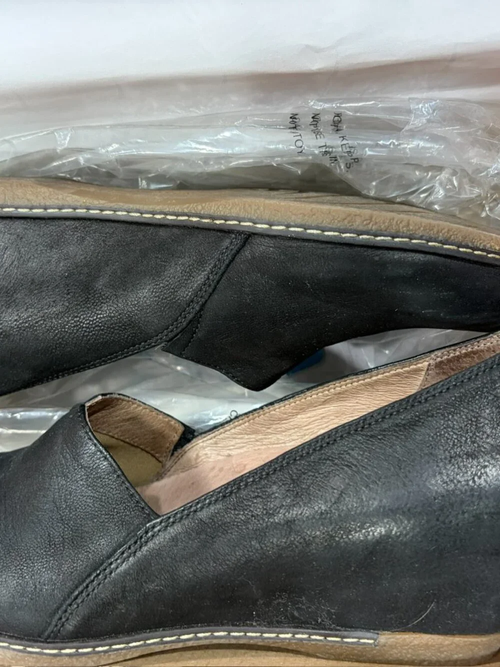 NEW BOX Dansko Liliana Black Leather Notched Vamp Wedges SlipOn Shoes EU40 US9.5